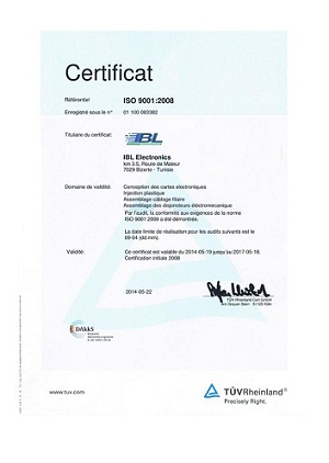IBL Electronics - ISO 9001 Certificate